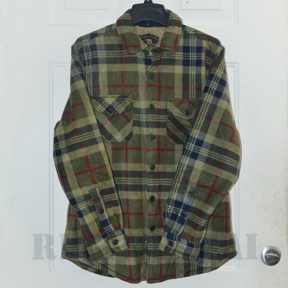 Green NWT Men’s Super Plush Shirt Jacket Freedom Foundry - Picture 2 of 7